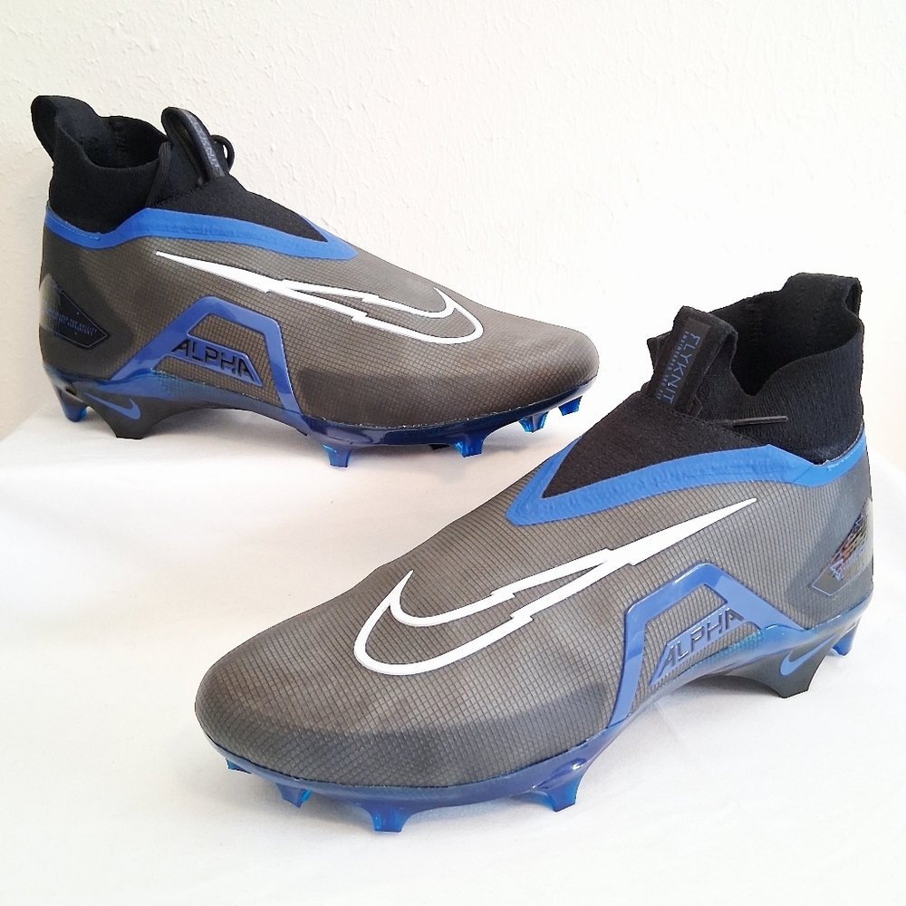 Nike Alpha Menace Elite 3 Flyknit Black Blue Football Cleats